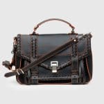 Proenza Schouler Black/Orange Whipstitch PS1 Medium Bag