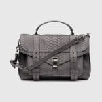 Proenza Schouler Heather Grey Python PS1 Medium Bag