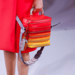 Anya Hindmarch Red Multicolor Zipped Top Handle Bag - Spring 2017