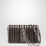 Bottega Veneta Ardoise Intrecciato Embroidered Karung Clutch Bag