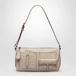 Bottega Veneta Mink Calf Leather with Intrecciato Shoulder Bag