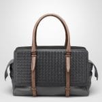 Bottega Veneta New Light Grey/Ardoise Intrecciato Nappa with Rainbow Snake Large Monaco Bag