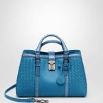 Bottega Veneta Peacock Nappa with Ayers Small Roma Bag