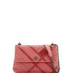 Bottega Veneta Pink Intrecciato Snakeskin and Leather Small Olimpia Bag