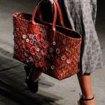 Bottega Veneta Red with Floral Applique Cabat Tote Bag - Spring 2017