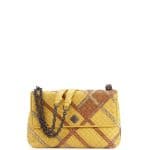 Bottega Veneta Yellow Intrecciato Snakeskin and Leather Small Olimpia Bag