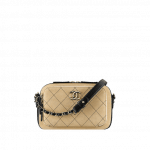 Chanel Beige/Black Suede Calfskin Business Affinity Camera Case Bag