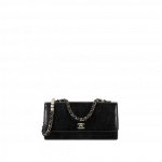 Chanel Black Lizard with Fantasy Pearls Evening Flap Bag