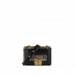 Chanel Black/Gold Tweed/Braid/Lambskin Boy Chanel Flap Mini Bag