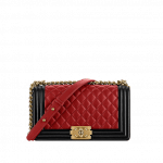 Chanel Burgundy/Black Boy Chanel Flap Old Medium Bag