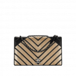 Chanel Gold/Black Chevron Couture Flap Bag