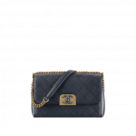 Chanel Navy Blue Straight Lines Flap Bag