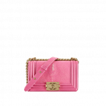 Chanel Pink Galuchat/Lambskin Boy Chanel Flap Small Bag