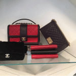 Chanel Red and Black Elegant CC Small Flap Bag