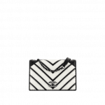 Chanel White/Black Small Chevron Couture Flap Bag
