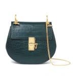 Chloe Green Drew Crocodile Shoulder Bag