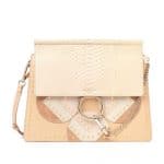 Chloe Nude Faye Light Python Studs Shoulder Bag