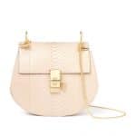 Chloe Pearl Beige Drew Python Shoulder Bag
