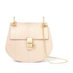 Chloe Pearl Beige Drew Python Shoulder Bag