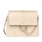 Chloe Pearl Beige Faye Python Shoulder Bag