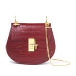 Chloe Red Drew Crocodile Shoulder Bag