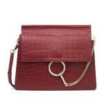 Chloe Red Faye Crocodile Shoulder Bag