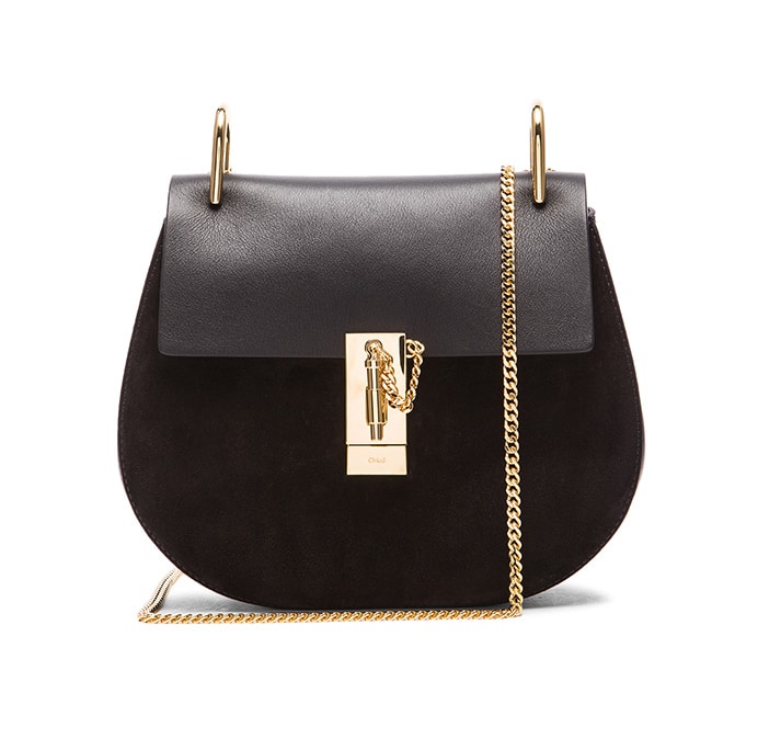Chloe Small Drew Suede & Leather Bag