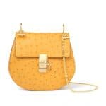 Chloe Yellow Drew Ostrich Shoulder Bag