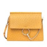 Chloe Yellow Faye Ostrich Shoulder Bag