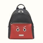 Fendi Black/Red Selleria No Words Fendi Faces Backpack Bag