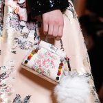 Fendi White Floral Printed Micro Peekaboo Bag - Spring 2017