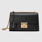 Gucci Black Gucci Signature Medium Padlock Shoulder Bag