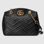 Gucci Black Matelasse GG Marmont Tote Bag