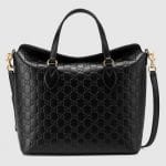 Gucci Black Signature Medium Top Handle Bag