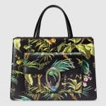 Gucci Black Tropical Print Medium Dionysus Top Handle Bag