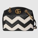 Gucci Black/White Matelasse GG Marmont Medium Tote Bag