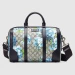 Gucci Blue Blooms Print GG Supreme Small Duffle Bag