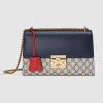 Gucci Blue GG Supreme Medium Padlock Shoulder Bag