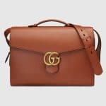 Gucci Cuir Leather GG Marmont Briefcase Bag