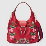 Gucci Hibiscus Red Floral Embroidered Medium Dionysus Hobo Bag