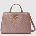 Gucci Nude Matelasse GG Marmont Medium Top Handle Bag