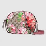 Gucci Pink Blooms Print GG Supreme Mini Chain Bag