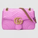 Gucci Pink Matelasse Medium GG Marmont Shoulder Bag
