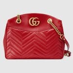 Gucci Red Matelasse GG Marmont Medium Tote Bag