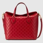 Gucci Red Signature Medium Top Handle Bag