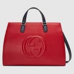 Gucci Red/Blue/White Large Soho Top Handle Bag
