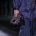 Mulberry Blue/Red Striped Studded Flap Bag - Spring 2017