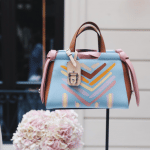 Paula Cademartori Light Blue/Pink/Tan Printed Tote Bag - Spring 2017