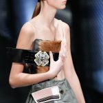 Prada Black Leather/Fur Mini Clutch Bag - Spring 2017