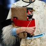 Prada Black/Red/Brown Floral Printed/Fur/Crocodile Flap Bag - Spring 2017